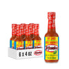El Yucateco Red Habanero Sauce, 4 Oz., 6 Pack, 8,550 Average Scoville Units, Gluten Free, Sugar Free