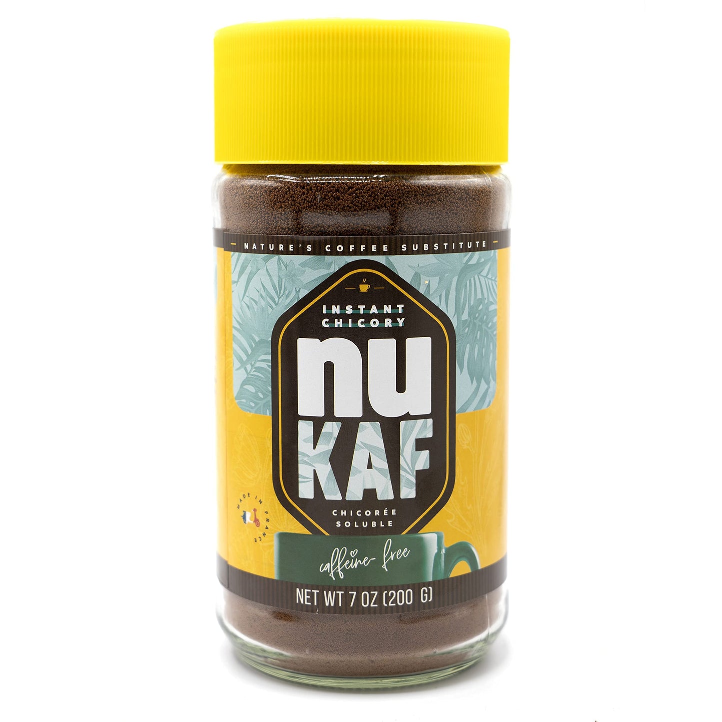 Nukaf By Gourmanity Instant Chicory Coffee Alternative, Brews Like Regular Coffee, All Natural 100% Chicory Root Powder, Great For Your Daily Drink, Rich In Prebiotics, Kosher, 7Oz Jars (Pack Of 2)