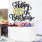 Leetaivie Happy 65Th Birthday Cake Topper, Black Gold Glitter Birthday Cake Topper, 65Th Anniversary/ 65Th Birthday Party Decora