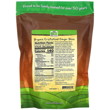 NOW Foods, Organic Crystallized Ginger Slices, Low-Sodium, Sulfur-Free, Preservative-Free and Non-GMO, 16-Ounce (Packaging May V