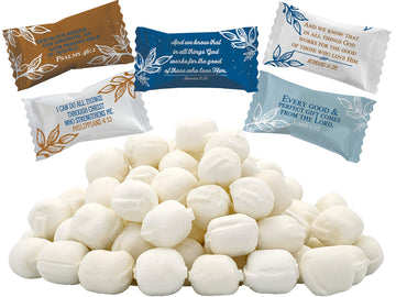 Bible Verses Buttermints, Mint Candies, After Dinner Mints, Butter Mint Candy, Fat-Free, Individually Wrapped (55 Pieces)