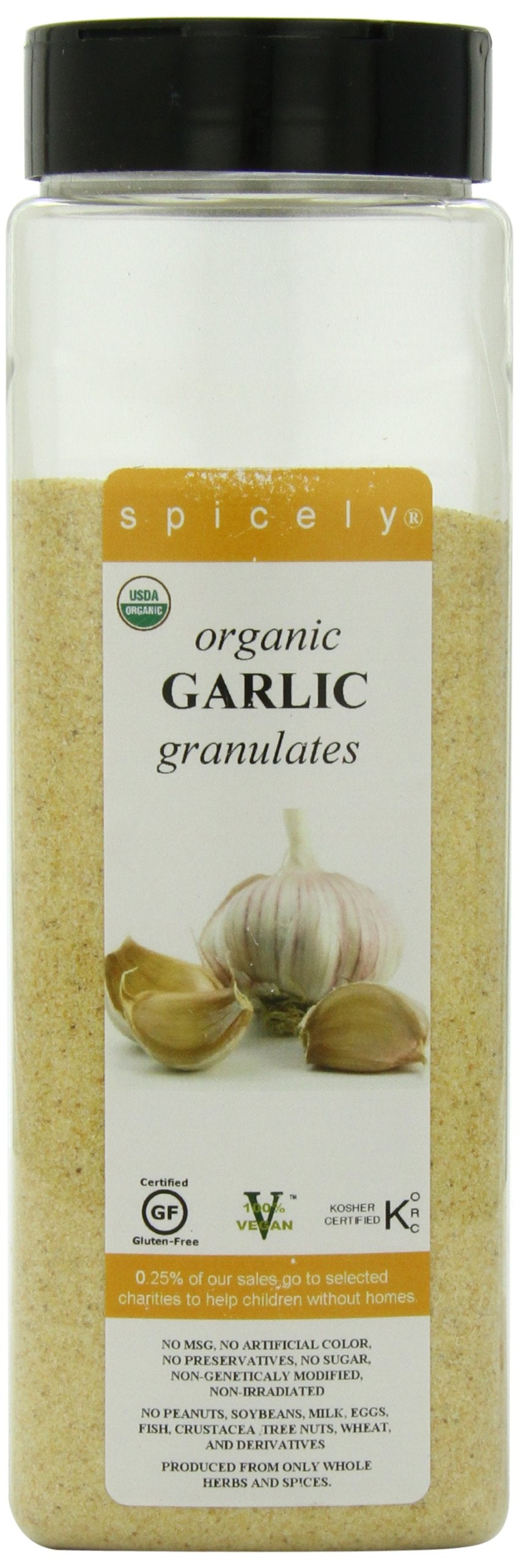 Spicely Organics - Garlic Organic Granulates - Case Of 2-21 Ounces