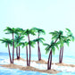 Jovitec 16 Pieces Plastic Palm Tree Cake Topper Small Green Palm Coconut Tree Cake Decorations 5.5 Inch Hawaiian Tropical Cupcake Topper