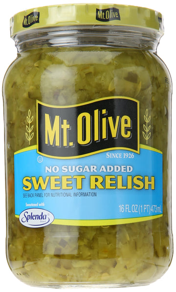 Mt. Olive No Added Sugar Sweet Relish, 16 Oz