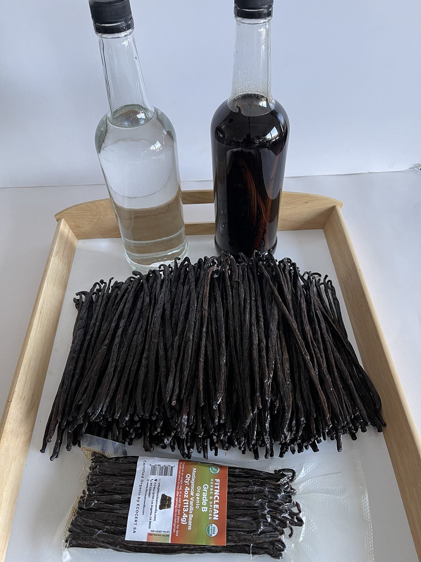 FITNCLEAN VANILLA 4oz Madagascar Organic Vanilla Beans B Grade - Certified USDA Organic, Non-GMO Pods for Cooking and Baking
