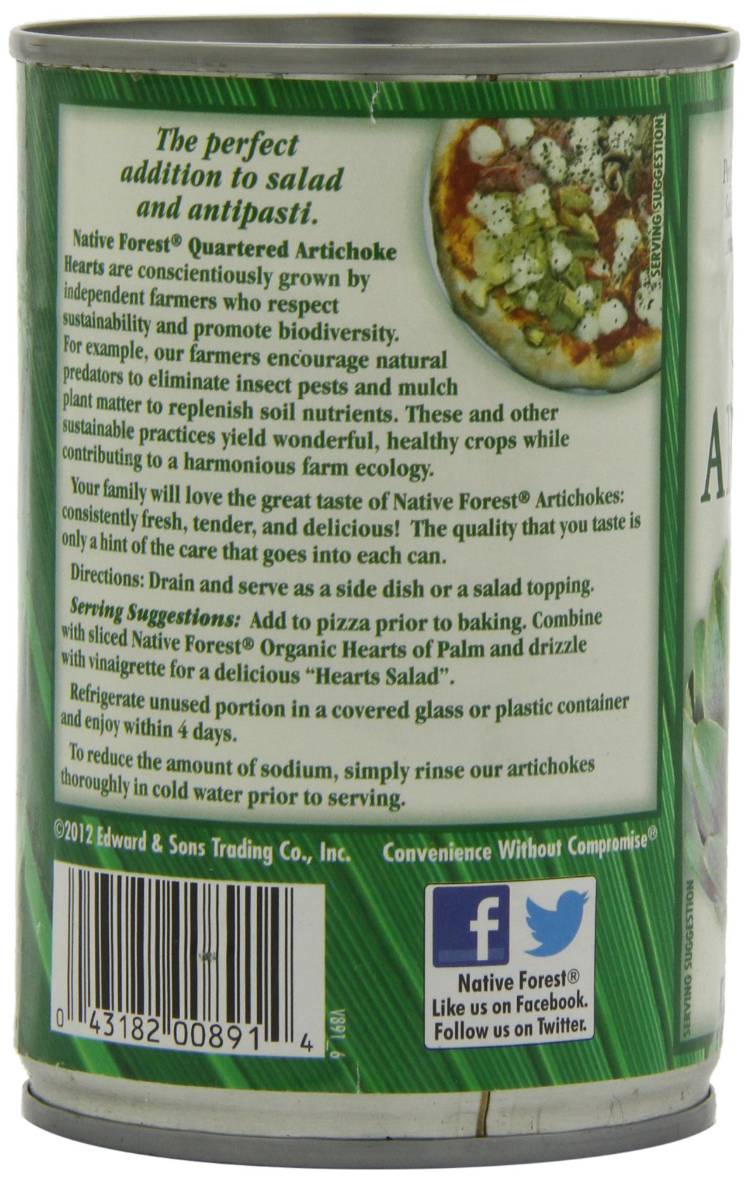 Native Forest Artichoke Hearts in Water, Non-GMO, Vegan, 14 Ounce (Pack of 6), Model 043182008914