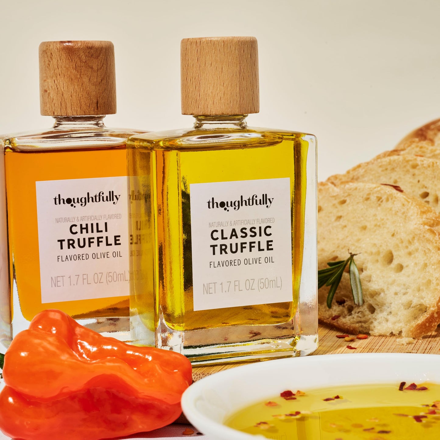 Thoughtfully Gourmet Truffle Salt & Olive Oil Gift Set, Includes 4 Premium Olive Oils & 2 Truffle Salts, 1.7 oz