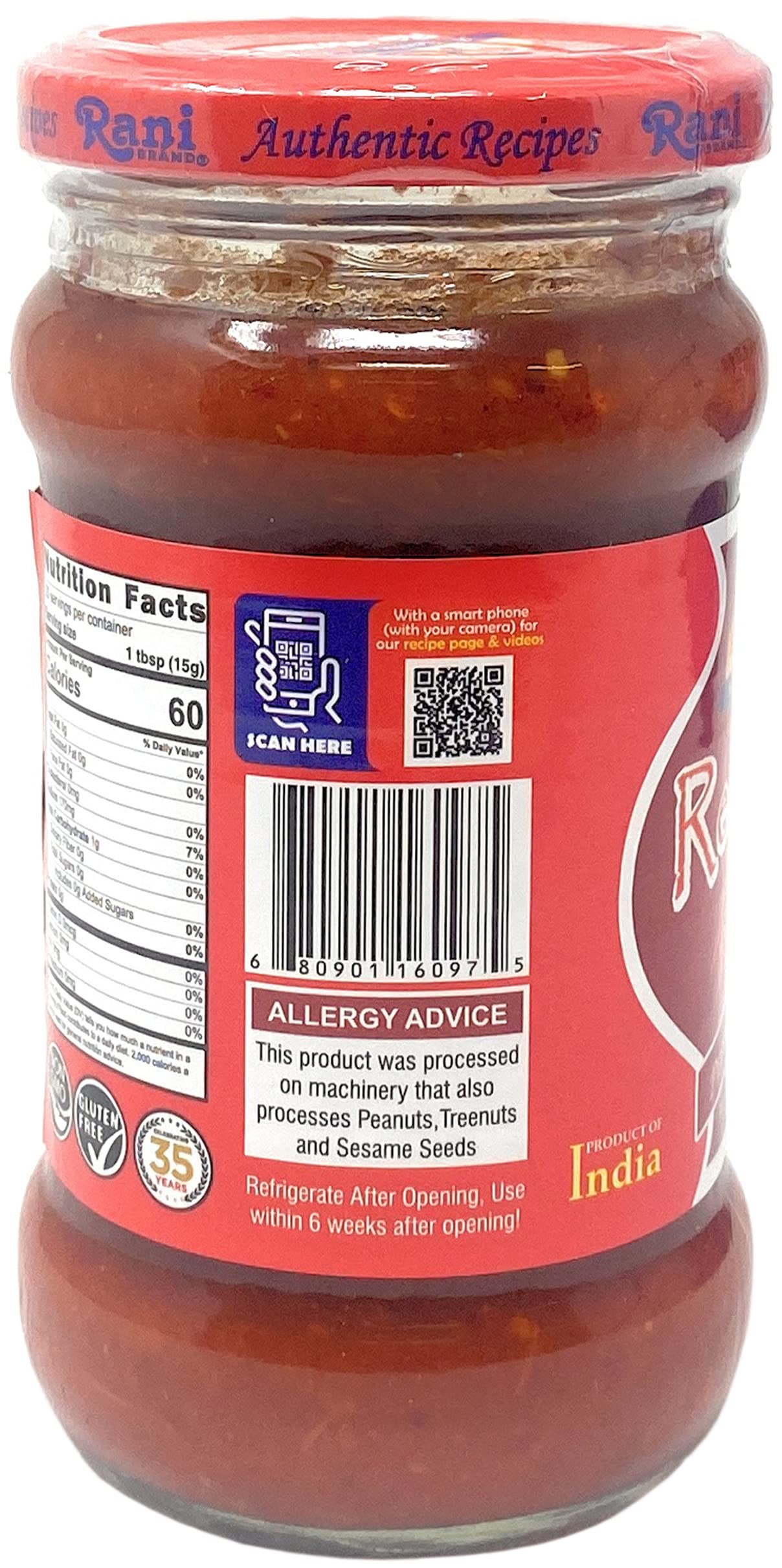 Rani Red Chilli Cooking Paste 10.58Oz (300G) Glass Jar ~ Vegan | Gluten Free | Non-Gmo | No Colors | Indian Origin