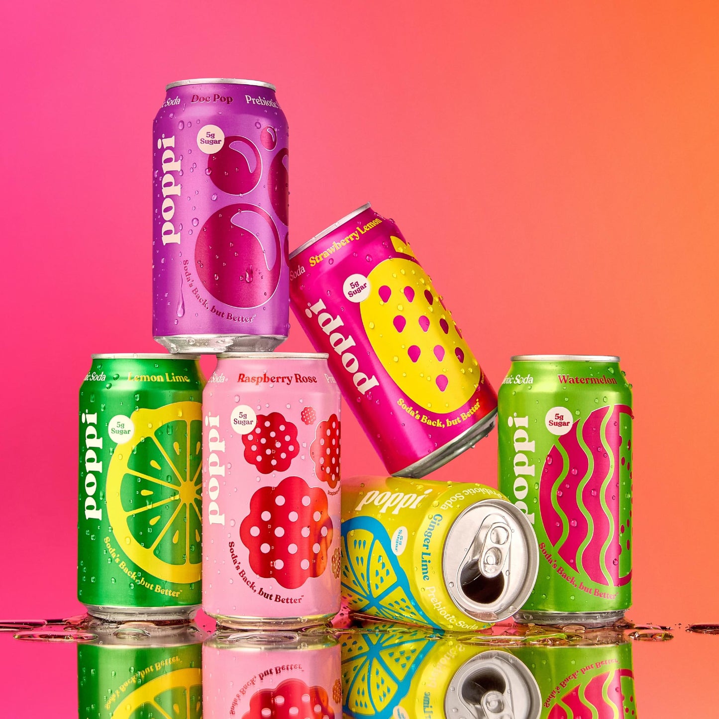 poppi Sparkling Prebiotic Soda Variety Pack, 12 Fl Oz, Pack of 12, Apple Cider Vinegar and Fruit Juice