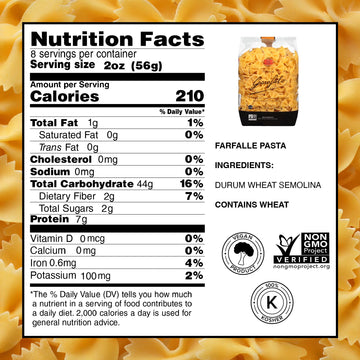 Garofalo - Premium Durum Wheat Semolina Farfalle Pasta, Italian Made, Bronze-Drawn, Al-Dente, One-Ingredient Pasta (4 Pack)