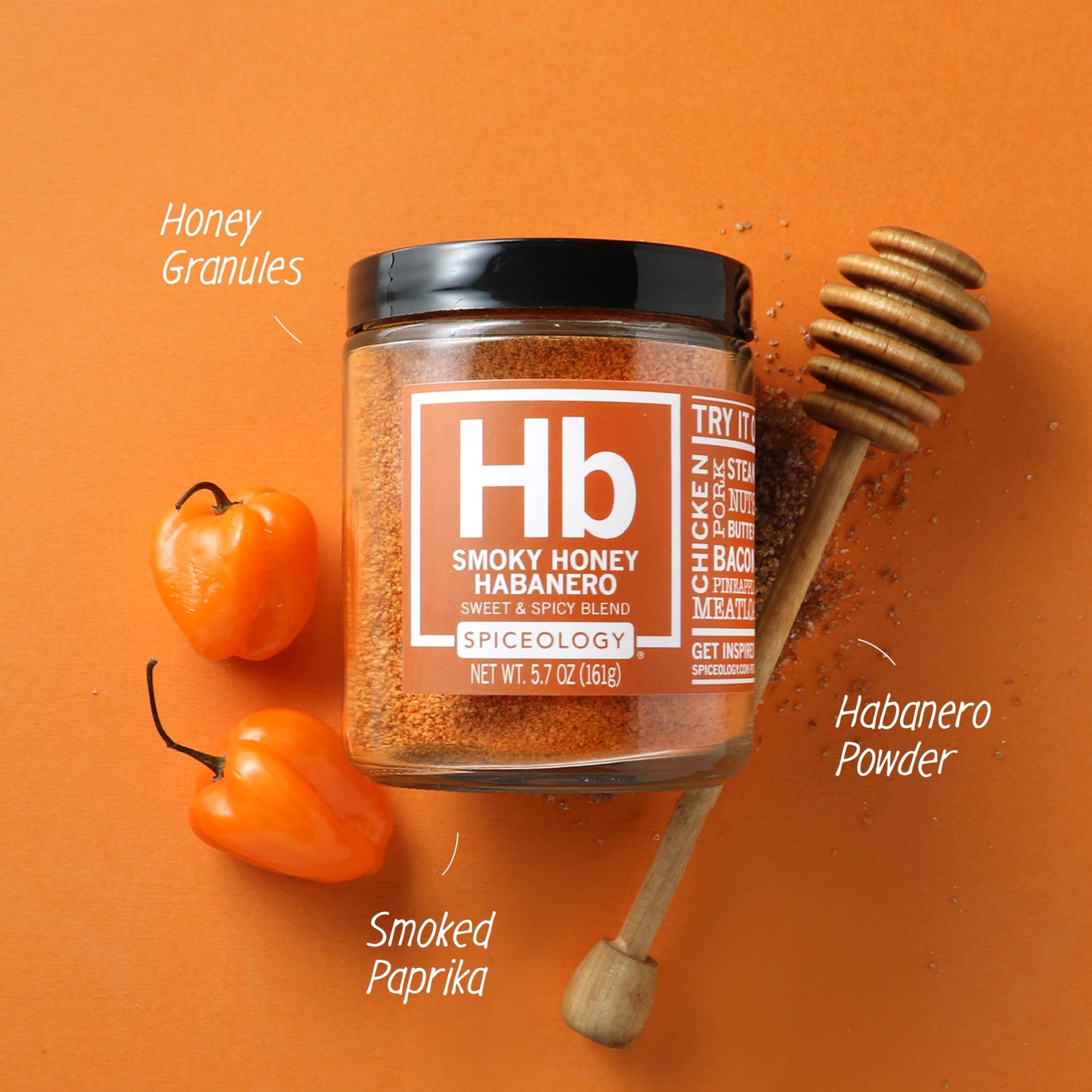 Spiceology Smoky Honey Habanero BBQ Rub - Sweet & Spicy Seasoning - 5.7 oz