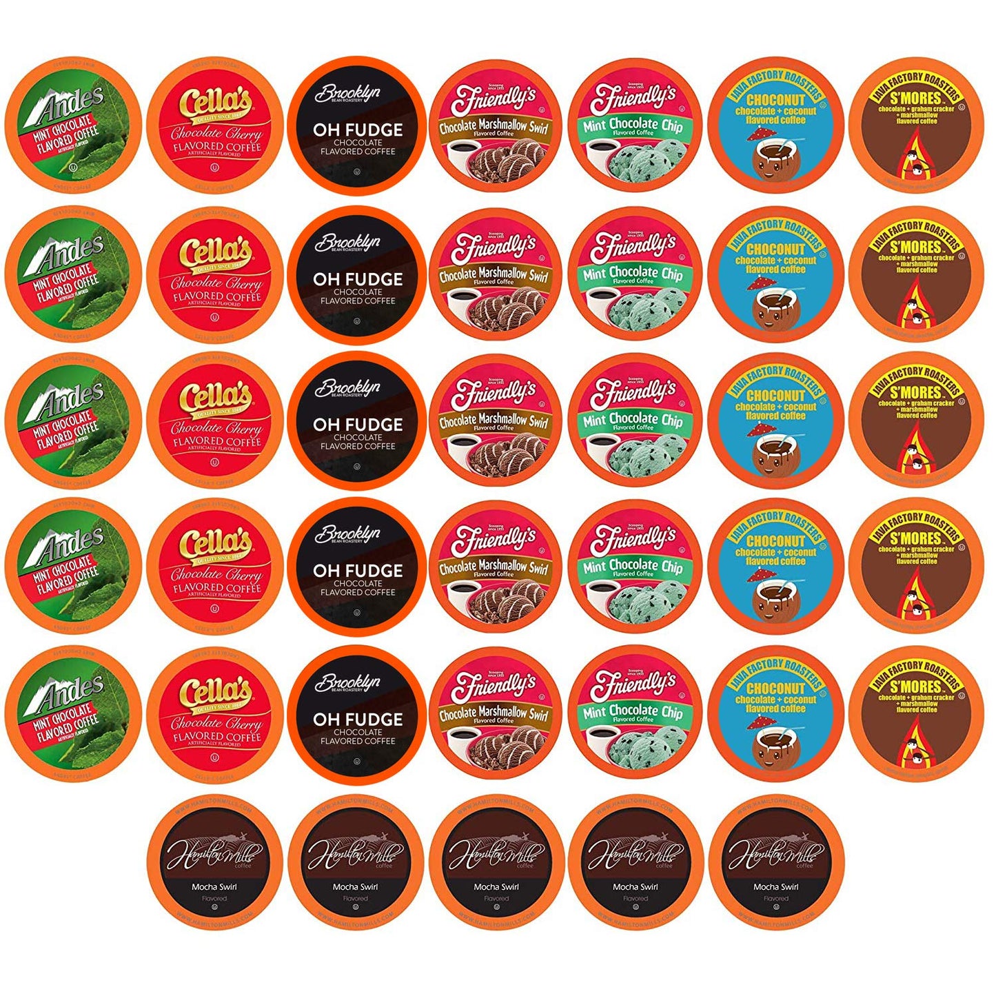 Two Rivers Coffee Chocolate Lovers Pods, Single Serve Cups, 40 Count, Compatible with K Cup Brewers