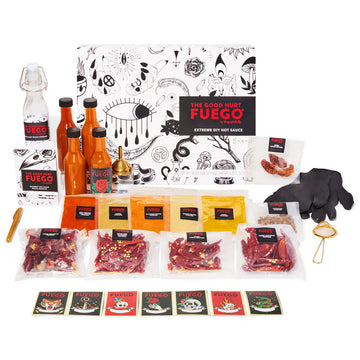 Thoughtfully DIY Hot Sauce Set, 24 Piece, Includes 5 Pepper Varieties, Red