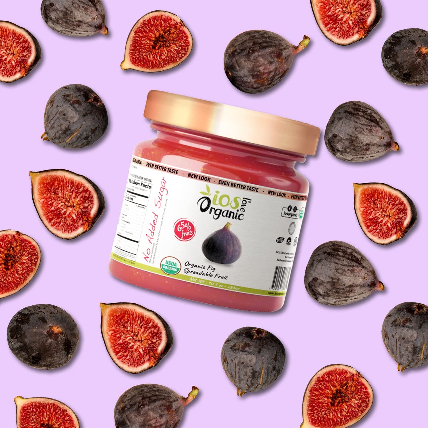 Ios Love Organic Spreadable Fruit - Usda Organic Certified 65% Fruits - Non-Gmo, Vegan, Gluten Free, Kosher, No Added Sugar, Net