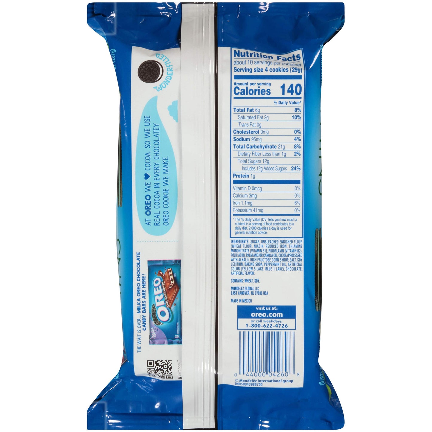 Oreo Thins Mint Flavored Creme Chocolate Sandwich Cookies, 10.1 Oz