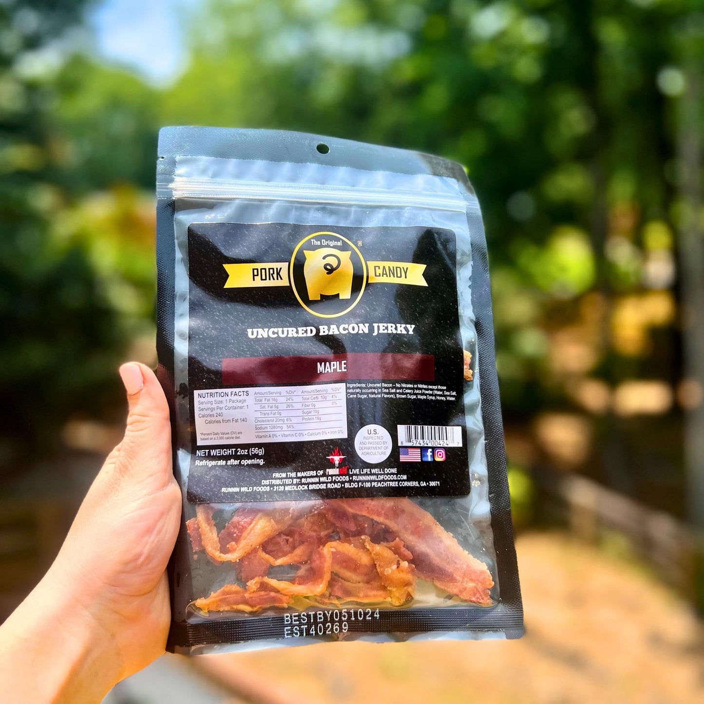 Maple Brown Sugar Bacon Jerky | Made From 100% Real Uncured Bacon | Candied Bacon, 4 Ounces Total (Pack Of 2 Bags, 2 Ounces Each