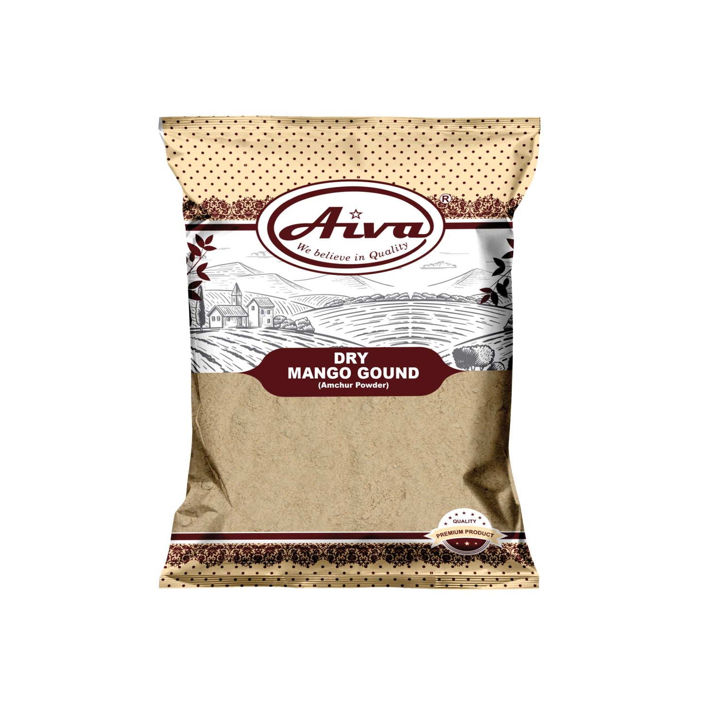 Aiva Amchur ( Dried Mango) Ground  Powder Spice  All Natural Indian Origin  No Color  Vegan  Non-Gmo  No Salt Or Fillers (2 Poun