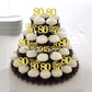Rssta i 24 Pack Gold Glitter 80th Birthday Cupcake Toppers Paper Cake Decorations