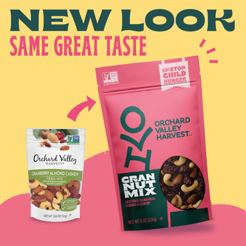 Orchard Valley Harvest Cran Nut Mix, 8 Oz Resealable Bag, Sweetened Cranberries, Almonds, And Cashews, Gluten Free, Non-Gmo, 4G