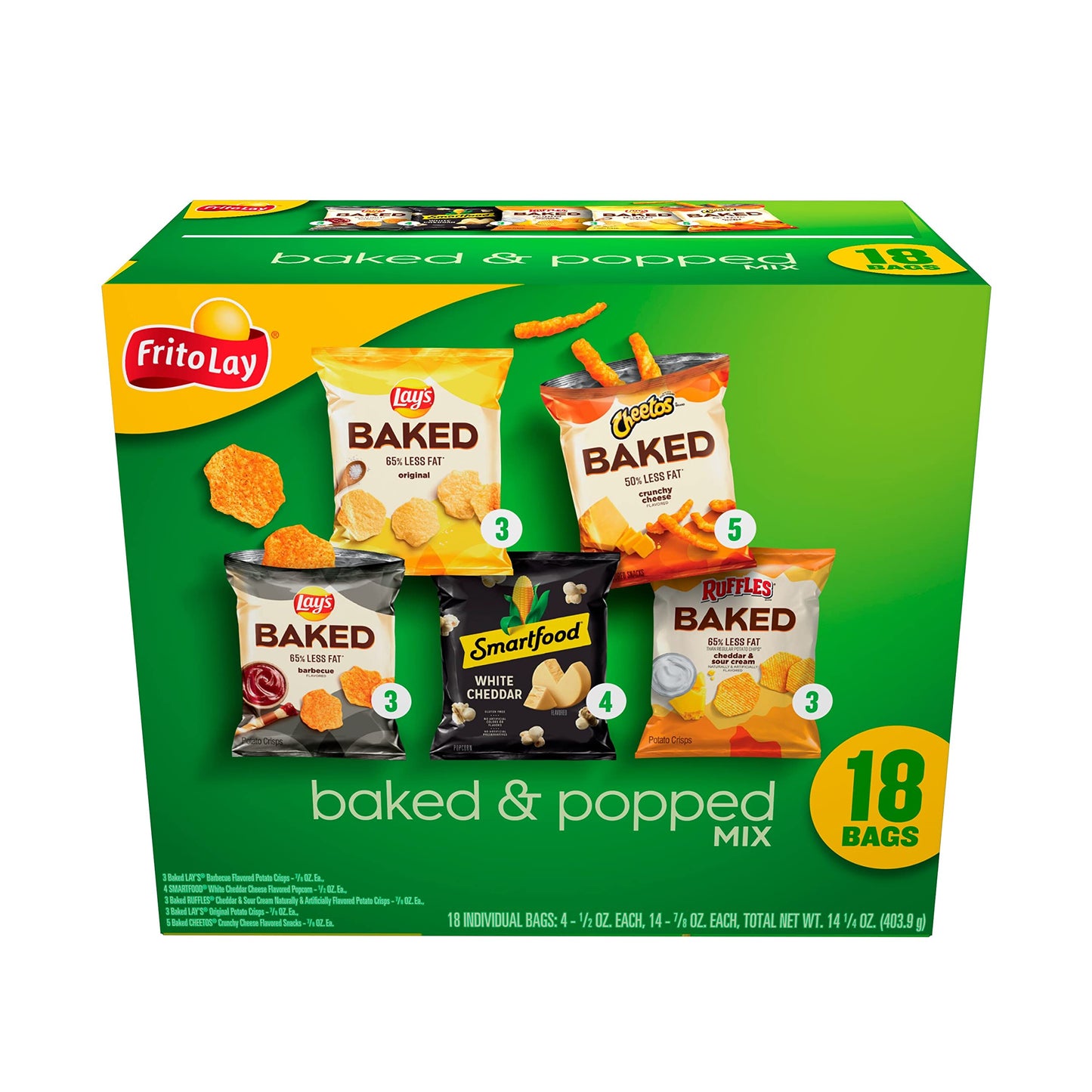 Frito-Lay Baked & Popped Mix Variety Pack Box 18ct