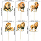 Gyufise 36Pcs Lion Animal Cupcake Toppers & Picks - Lion Birthday Decorations For Baby Shower & Animal Theme Party Cake Decor Su