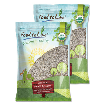 Food to Live Organic White Chia Seeds, 20 Pounds - Whole, Raw, Kosher, Keto, Sirtfood, Vegan, Bulk. Rich in Omega 3, 6, Dietary 
