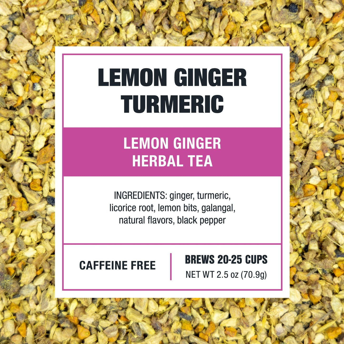 Tiesta Tea - Lemon Ginger Turmeric | Loose Leaf | Lemon Ginger Herbal Tea | Premium Blend | Non Caffeinated Herbal | Make Hot Or Iced Brews Up To 25 Cups | 2.5 Ounce Resealable Pouch