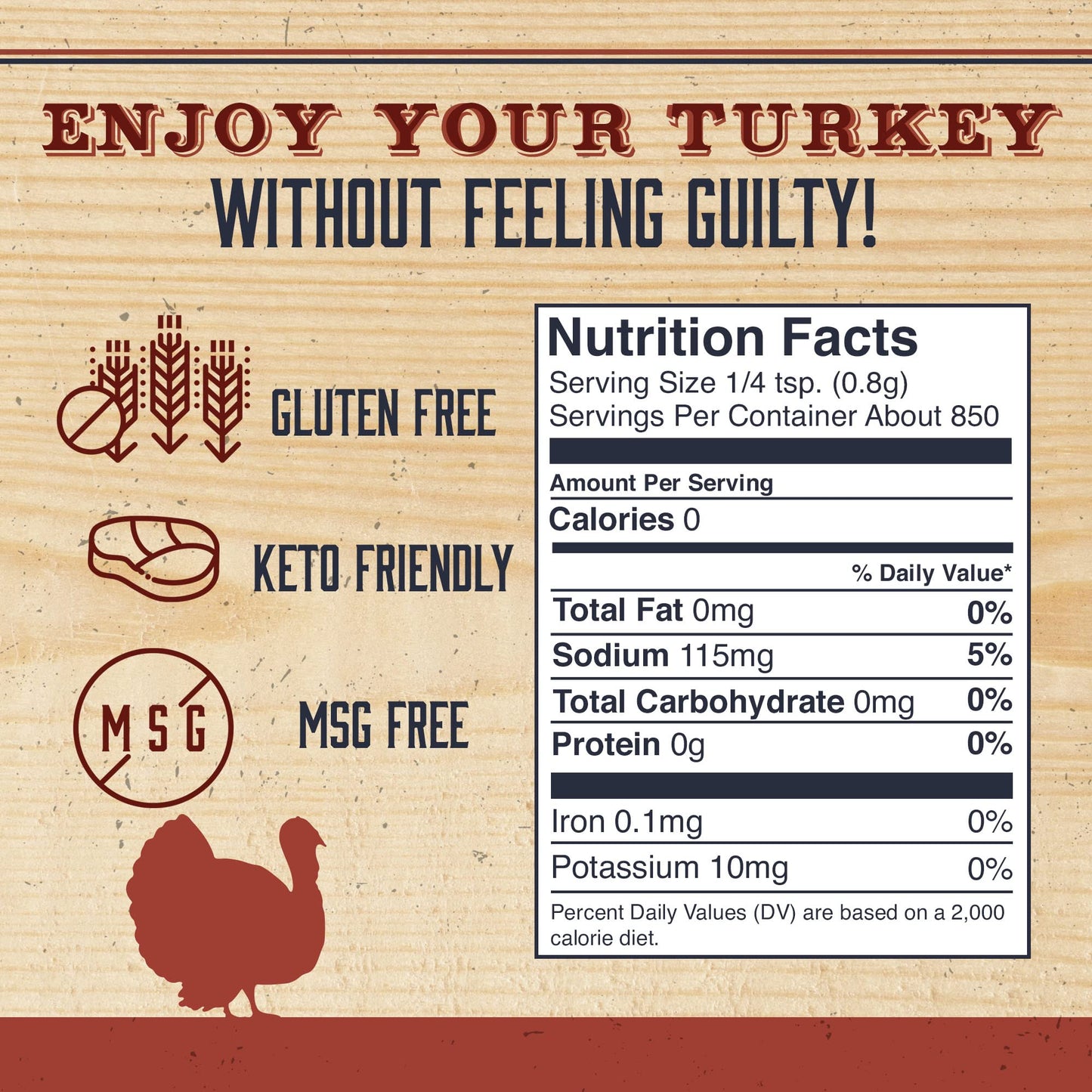 Dennymikes Turkey Lurkey Poultry Seasoning Bbq Rub, Low Sodium Seasoning & Gluten-Free Gourmet Chicken Herbs, Spices & Seasonings For Roasting, Brining, Smoky Aroma, & Grilling, 7 Oz