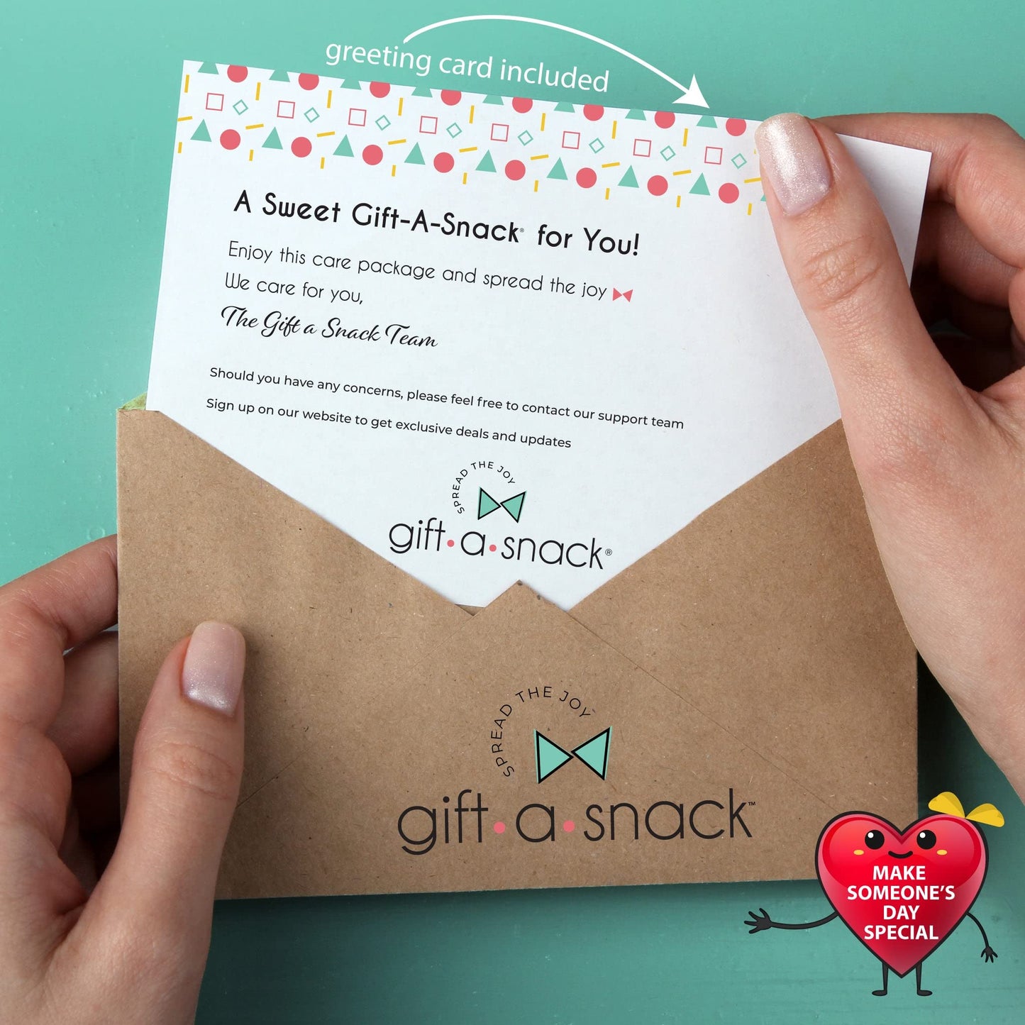 Gift A Snack - Holiday  Christmas Stocking Stuffer Healthy Snack Box Care Package + Greeting Card (40 Count) Birthday  Gift Basket  Nutritious Granola Breakfast Bars