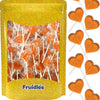 Fruidles Lollipops Mini Heart Shaped Flavored Delicious Lollipop, Individually Wrapped, 5g Lollipop (120 Lollipops, Orange)