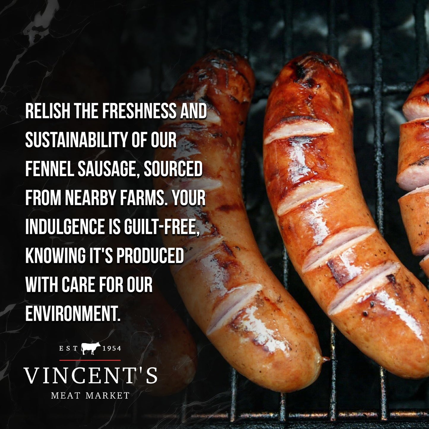 Vincent'S Meat Market Fennel Sausage - Flavorful, Fragrant Aromatic Blend, Juicy Premium Pork - 8 Lbs (8 Packs Of 4 Links - 4 Oz