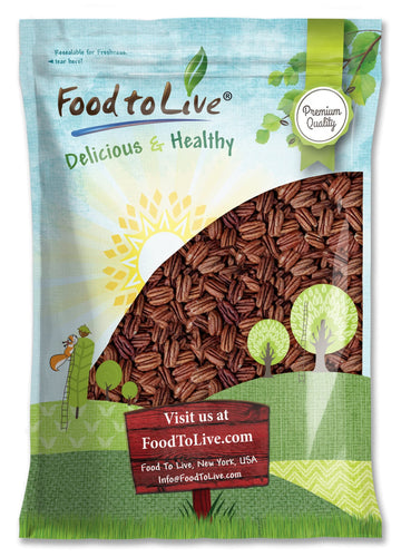 Food to Live Dry Roasted Pecan Halves with Himalayan Salt, 6 Pounds - Oven Roasted Lightly Salted Pecan Nuts, No Oil Added, Vega