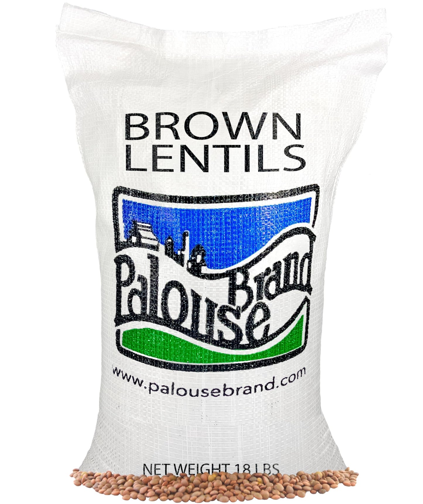Palouse Brand Small Brown Dry Lentils | 18 lbs | Certified Glyphosate Residue Free | Non-GMO | Kosher | Family Farmed in Washington State