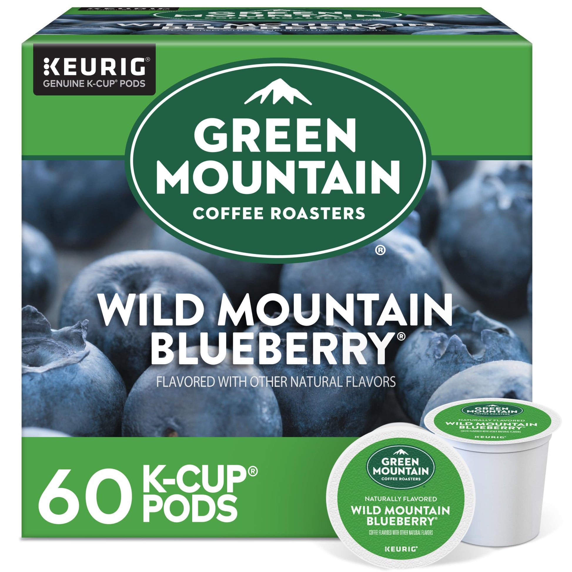 Green Mountain Coffee Roasters Wild Mountain Blueberry Keurig Single-Serve K-Cup pods, Light Roast Coffee, 60 Count (6 Packs of 