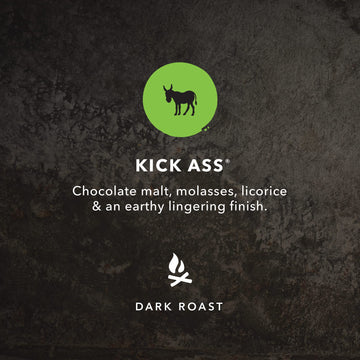 Kicking Horse Coffee Kick Ass, Dark Roast, Whole Bean, Certified Organic, Fairtrade, Kosher, Black, 1 Kg, Pack Of 6