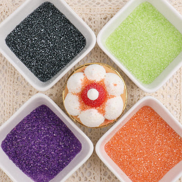 Sanding Sugar Halloween Sprinkles For Cake Decorating, 4 Colors Sparkling Sprinkles Orange Purple Green And Black Decorating Coa