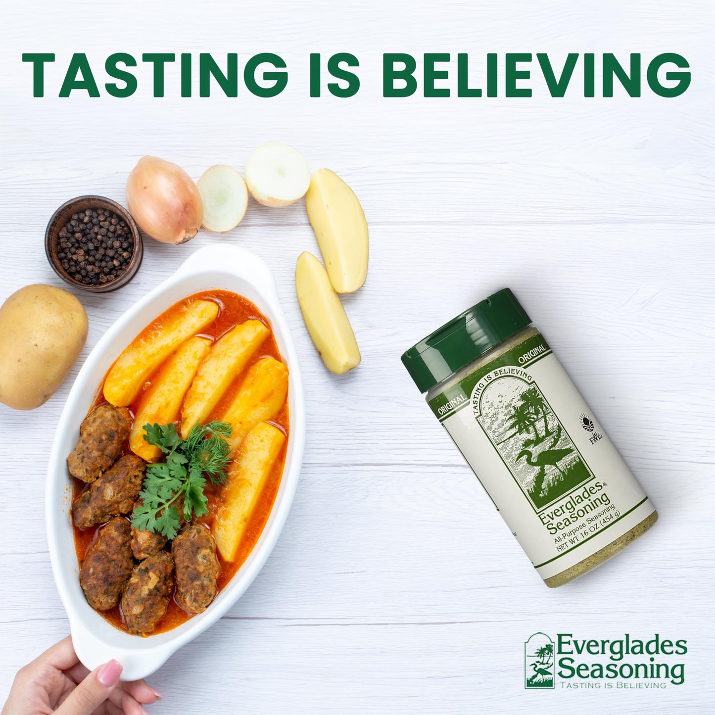 Everglades All Purpose Seasoning 16oz 2 Pack - Bold Southern Flavor Blend for Meats, Vegetables, Soups & More - Perfect for Cooking & Table Use