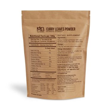 Mb Herbals Curry Leaf Powder 227 Gram | 8 Oz | Curry Leaves Powder | Promotes Hair Growth | Hair Volume | Thicker Hair