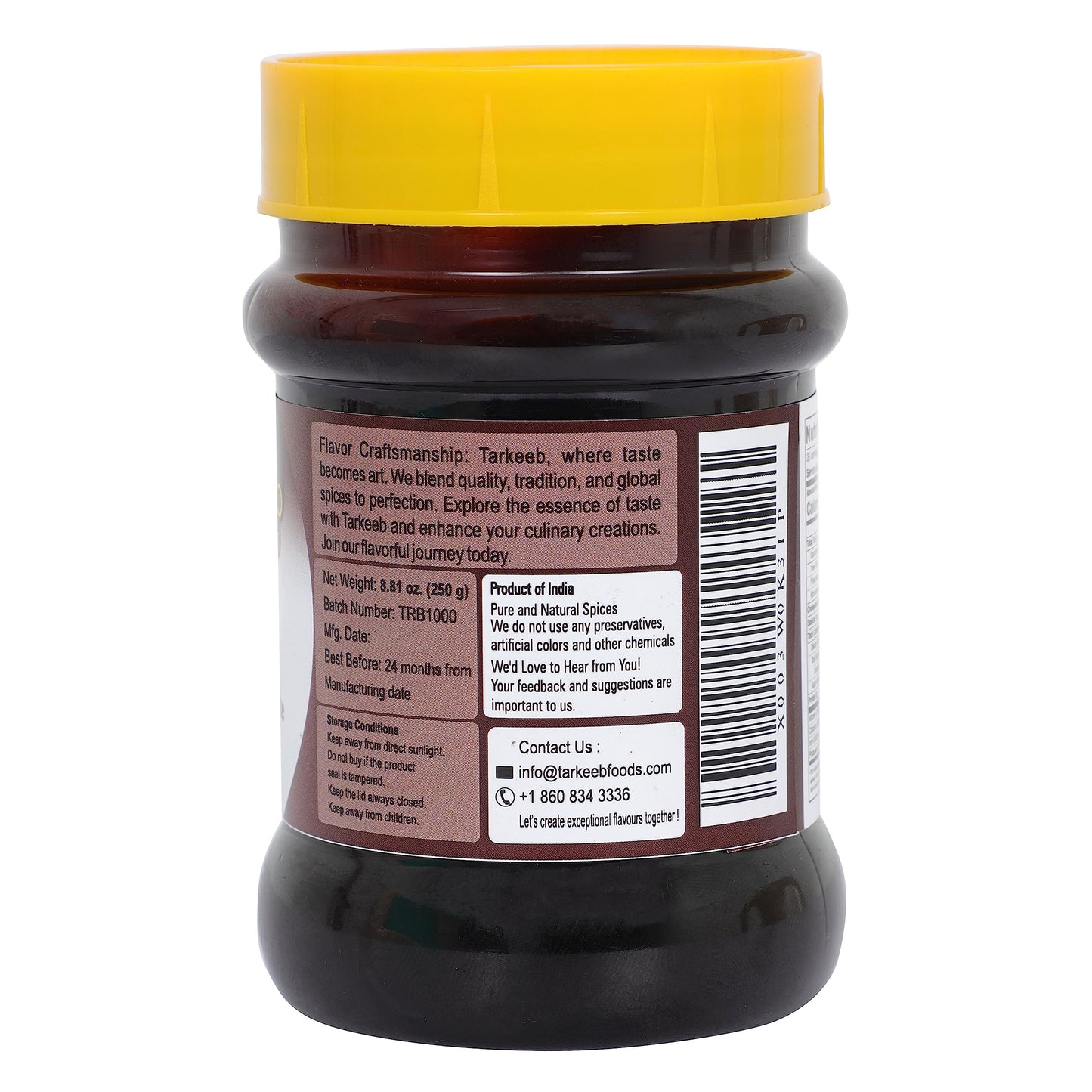 Tarkeeb Tamarind Paste (Imli) -Tamarind Concentrate 8.81 Oz (250G) | No Added Sugar | All Natural | Vegan | Gluten Free | No Col