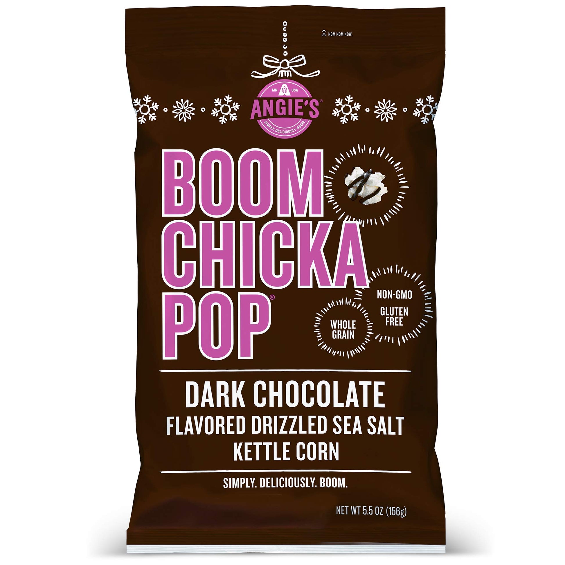 Angie s BOOMCHICKAPOP Dark Chocolate Drizzled Sea Salt Kettle Corn Popcorn, 5.5 oz. (Pack of 12)