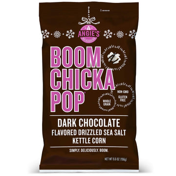 Angie s BOOMCHICKAPOP Dark Chocolate Drizzled Sea Salt Kettle Corn Popcorn, 5.5 oz. (Pack of 12)