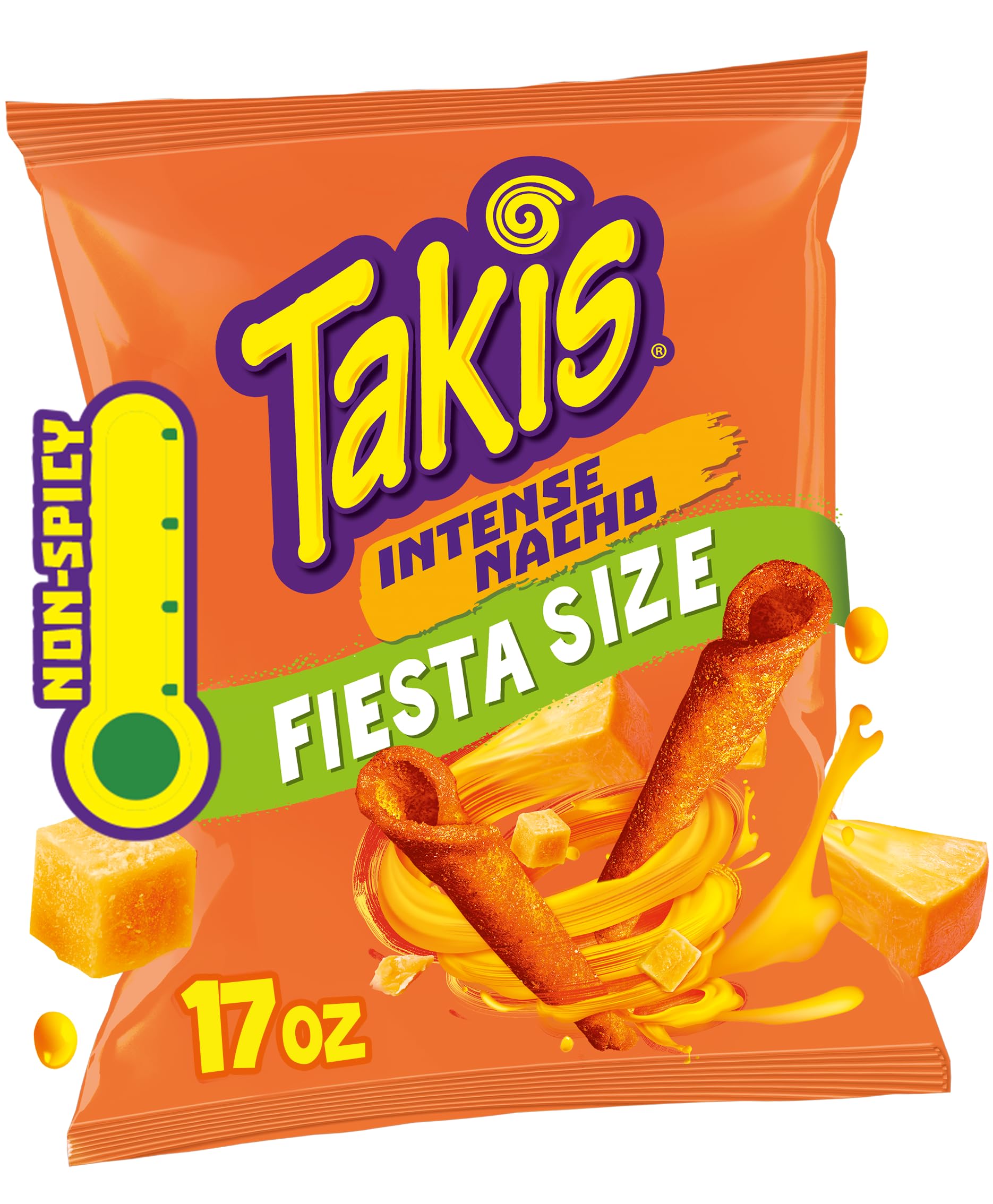 Takis Cheese Flavored Rolled Tortilla Chips, Non-Spicy, 17 oz Fiesta Size Bag