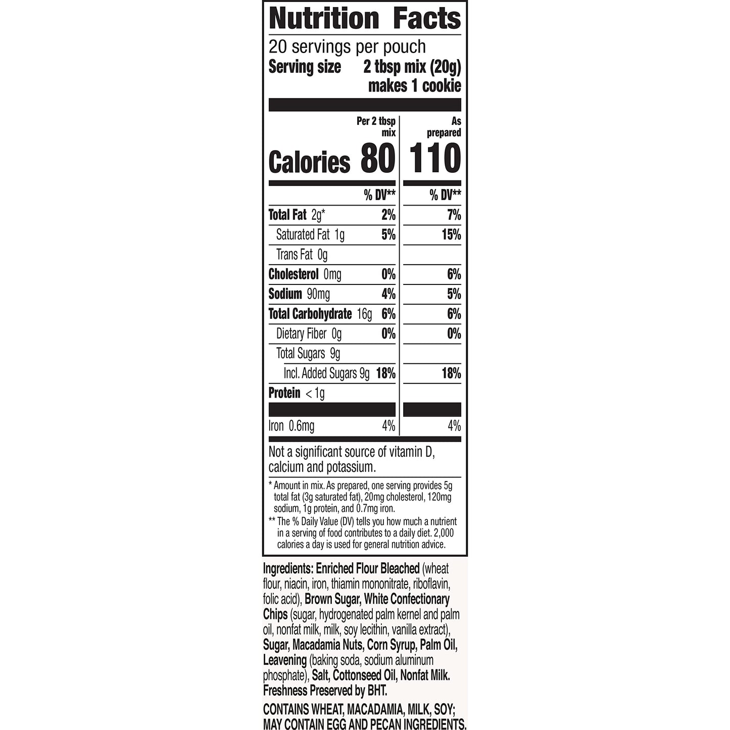 Betty Crocker Cookie Mix White Chip Macadamia Nut, 14 Oz (Pack of 6)