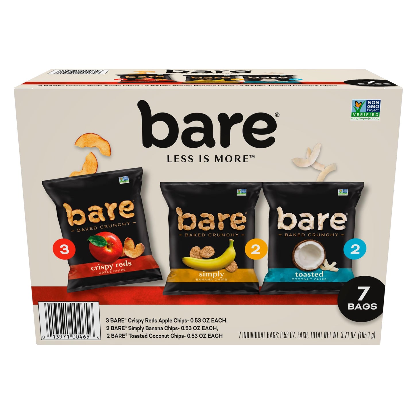 Bare Baked Crunchy, Fruit Variety Pack, 0.53 Ounce (Pack of 7)