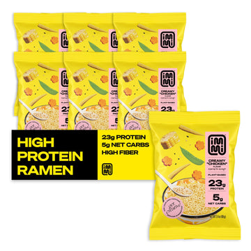 immi Creamy Chicken Ramen  100% Plant Based  Keto Friendly  High Protein  Low Carb  Packaged Noodle Meal Kit  Ready to Eat  6 Pack