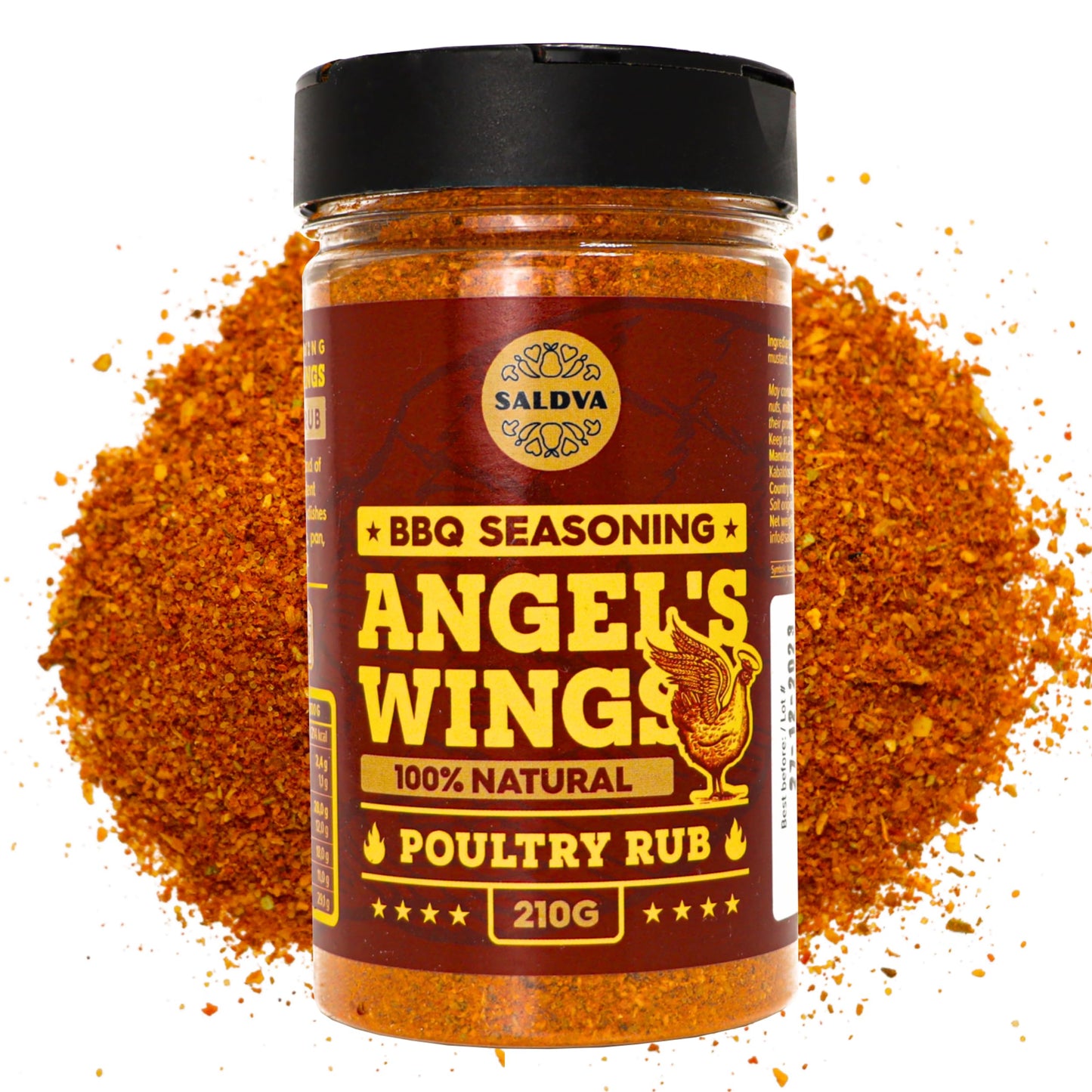 Angels Wings BBQ Chicken Rub - 100% Natural Aromatic Wings Seasoning - Perfect Blend Of Spices For Amazing Chicken BBQ And Gril