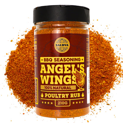 Angels Wings BBQ Chicken Rub - 100% Natural Aromatic Wings Seasoning - Perfect Blend Of Spices For Amazing Chicken BBQ And Gril