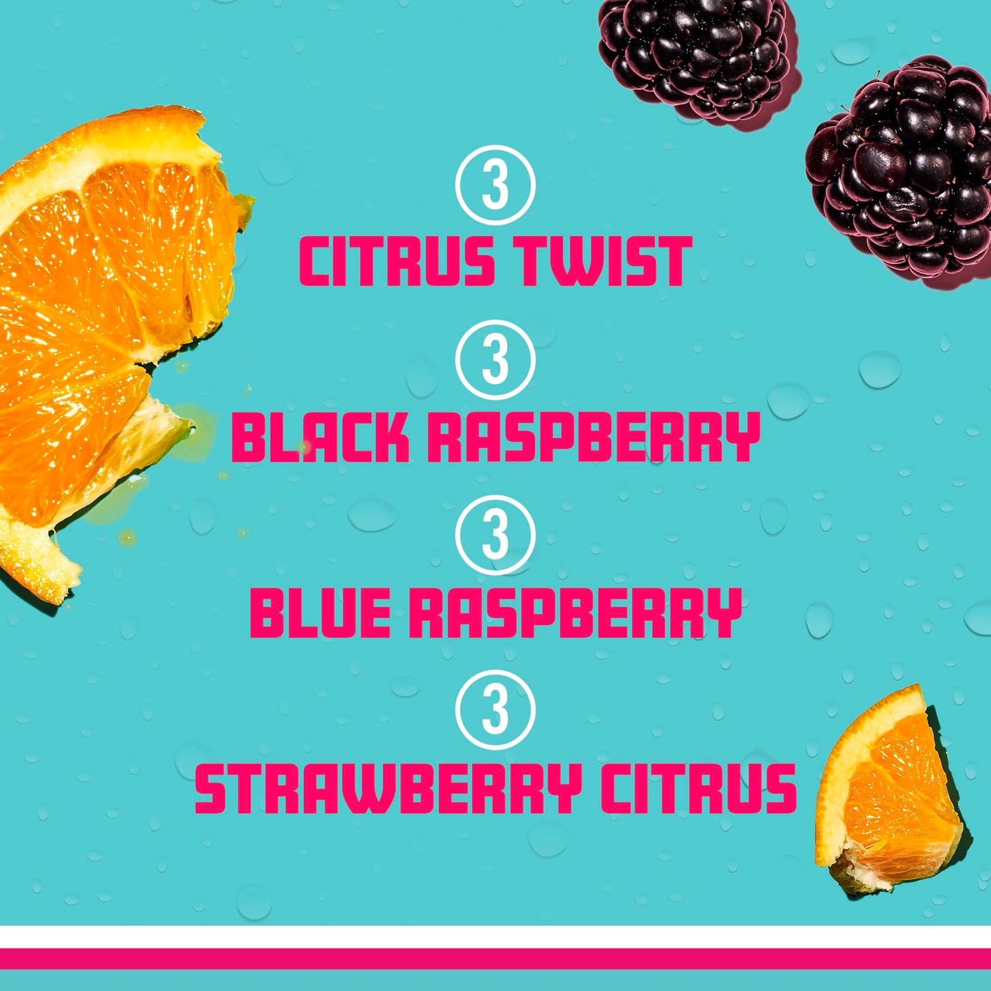 Sparkling Ice Flavored Sparkling Water +Caffeine Variety Pack, Zero Sugar, 16 Fl Oz, 12 Count, Citrus Twist, Black Raspberry, Blue Raspberry, Strawberry Citrus