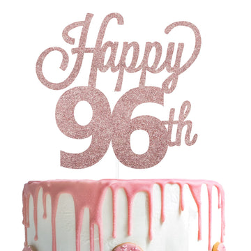 Lingteer Happy 96Th Birthday Cake Topper - Cheers To 96Th Birthday 96 Years Old Birthday Party Cake Decorations Sign.