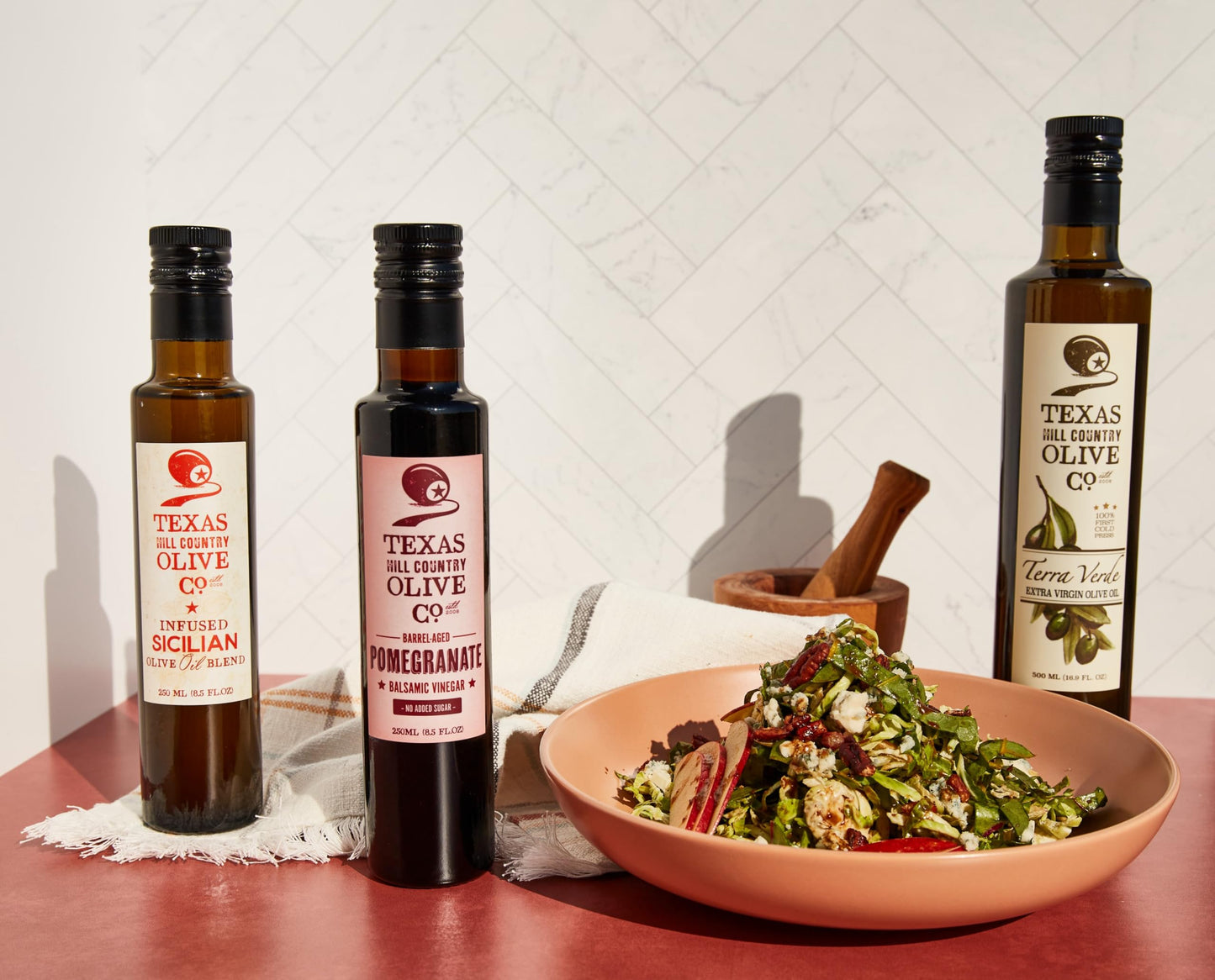 Texas Hill Country Olive Co Extra Virgin Olive Oil - Cold Pressed Gourmet - Rich & Fruity - 250ml (2 Pack)